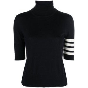 Thom Browne Fine Merino Wool Short-Sleeve Turtleneck Sweater - NWT